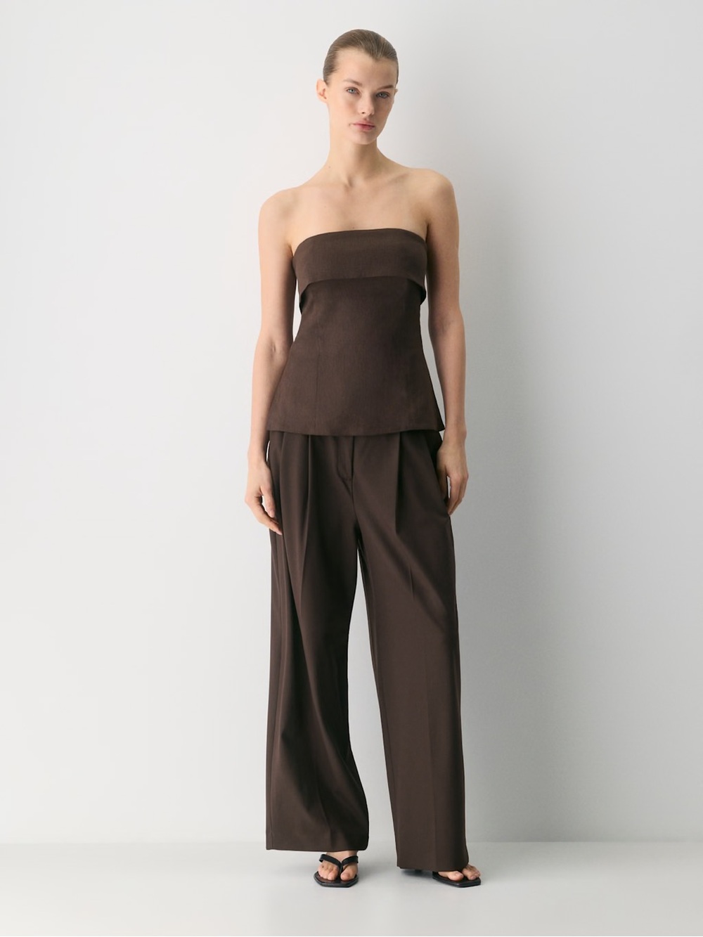 Aritzia Strapless Tube Top in Dark Brown
